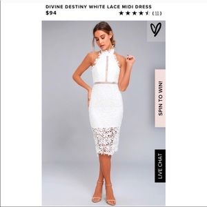 Lulu’s Divine Destiny - White Lace Midi Dress
